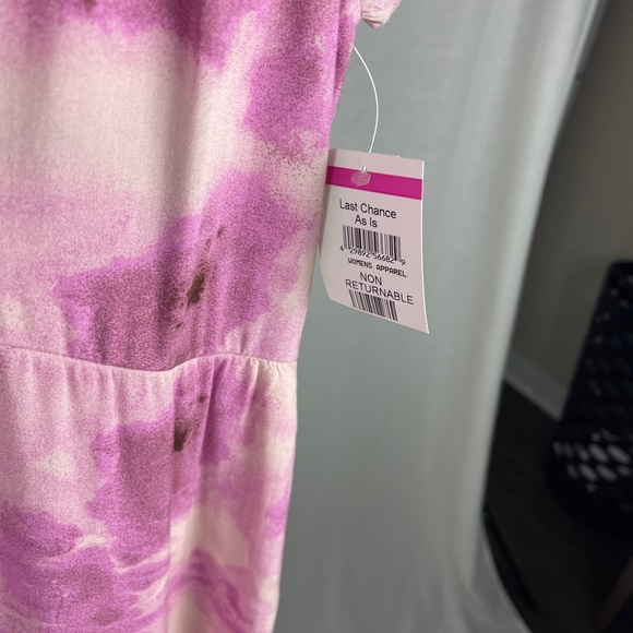 Abound Abstract Floral front tie short sleeve pink/purple dress size lar… - Picture 3 of 6